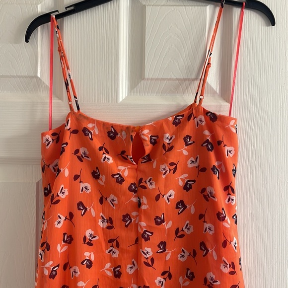NWT Mi Ami Francesca’s Mini Dress Orange Floral Adjustable Straps Francescas - Picture 5 of 9